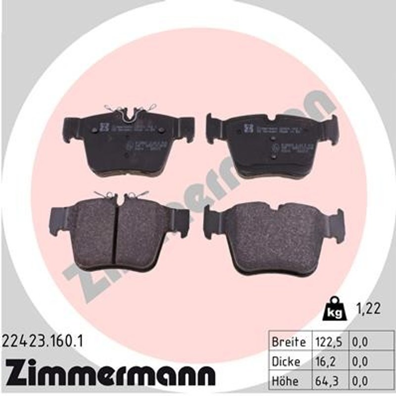 Zimmermann 22423.160.1 Disc Brake Pad Set - Rear