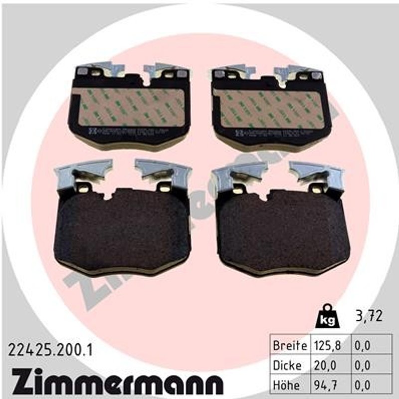 Zimmermann 22425.200.1 Disc Brake Pad Set - Front