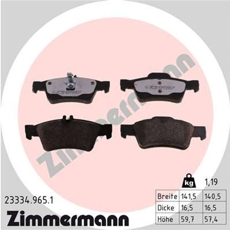 Zimmermann 23334.965.1 Disc Brake Pad Set - Front or Rear