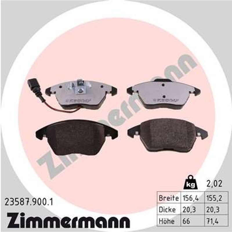 Zimmermann 23587.900.1 Disc Brake Pad Set - Front