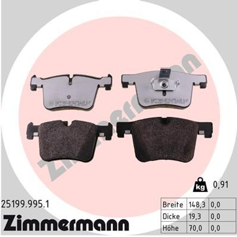 Zimmermann 25199.995.1 Disc Brake Pad Set - Front