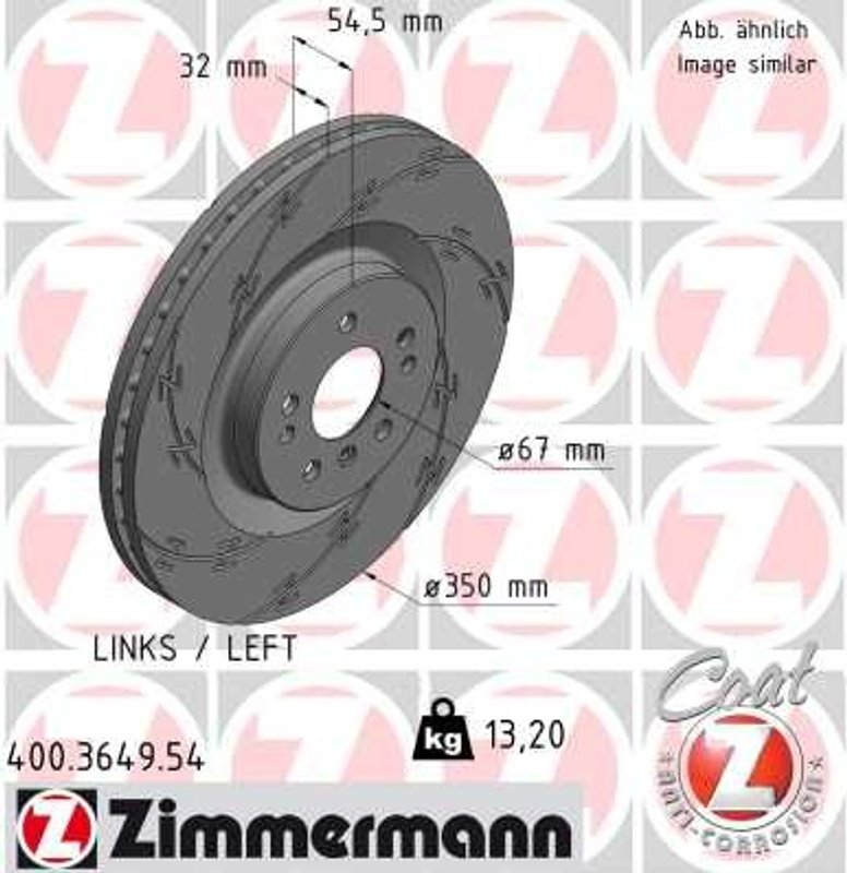 Zimmermann 400.3649.54 Disc Brake Rotor - Front Left
