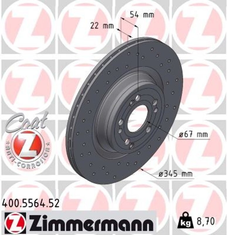 Zimmermann 400.5564.52 Disc Brake Rotor - Rear