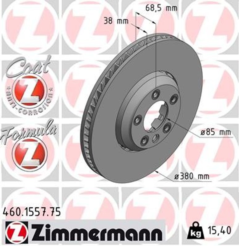 Zimmermann 460.1557.75 Disc Brake Rotor - Front Left