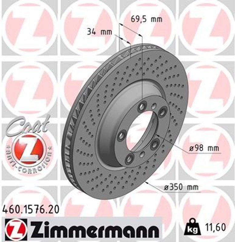 Zimmermann 460.1576.20 Disc Brake Rotor